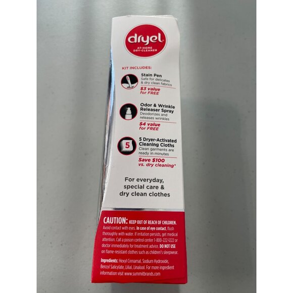 Dryel At Home Dry Cleaning Kit Breezy Clean Scent Wrinkle and Odor Remover NEW - Picture 3 of 7